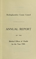 view [Report 1940] / Medical Officer of Health, Buckinghamshire County Council.