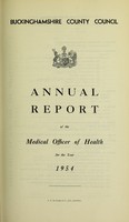 view [Report 1954] / Medical Officer of Health, Buckinghamshire County Council.