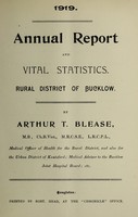 view [Report 1919] / Medical Officer of Health, Bucklow R.D.C.