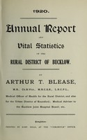 view [Report 1920] / Medical Officer of Health, Bucklow R.D.C.