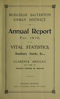 view [Report 1910] / Medical Officer of Health, Budleigh Salterton U.D.C.