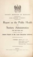 view [Report 1913] / Medical Officer of Health, Burnley County Borough.