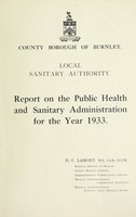 view [Report 1933] / Medical Officer of Health, Burnley County Borough.