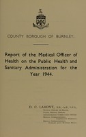 view [Report 1944] / Medical Officer of Health, Burnley County Borough.
