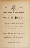 view [Report 1911] / Medical Officer of Health, Burton-upon-Trent County Borough.