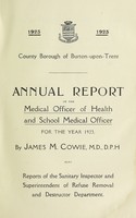 view [Report 1923] / Medical Officer of Health, Burton-upon-Trent County Borough.