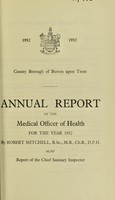 view [Report 1952] / Medical Officer of Health, Burton-upon-Trent County Borough.