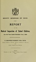 view [Report 1925] / School Medical Officer of Health, Bury County Borough.