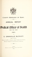 view [Report 1931] / School Medical Officer of Health, Bury County Borough.