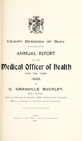 view [Report 1933] / School Medical Officer of Health, Bury County Borough.