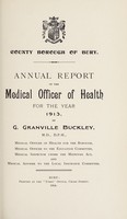 view [Report 1913] / Medical Officer of Health, Bury County Borough.