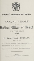 view [Report 1921] / Medical Officer of Health, Bury County Borough.