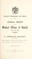 view [Report 1923] / Medical Officer of Health, Bury County Borough.