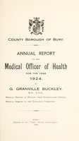 view [Report 1924] / Medical Officer of Health, Bury County Borough.