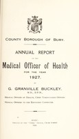 view [Report 1927] / Medical Officer of Health, Bury County Borough.