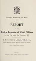 view [Report 1939] / Medical Officer of Health, Bury County Borough.