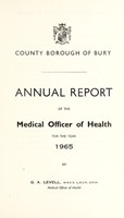 view [Report 1965] / Medical Officer of Health, Bury County Borough.