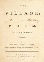 view The village : a poem. In two books / by George Crabbe.