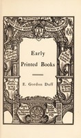 view Early printed books / by E. Gordon Duff.