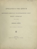 view Illustrierter Kommentar zu der Hippokrateischen Schrift / herausgegeben von Hermann Schöne.