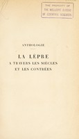 view La lèpre à travers les siècles et les contrées : anthologie / par Démétrius Al. Zambaco.