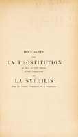 view La prostitution du XIIIe au XVIIe siècle : documents tirés des archives d'Avignon, du Comtat Venaissin de la principauté d'Orange et de la ville libre impériale de Besançon.