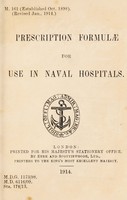 view Prescription formulae for use in naval hospitals.