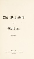 view The registers of Morden, Surrey : 1634-1812 / transcribed and edited by F. Clayton.