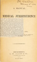 view A manual of medical jurisprudence for India / by J.B. Gibbons.