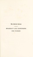 view Pharmacy and dispensing for nurses / by C.J.S. Thompson.