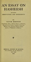 view An essay on hasheesh : including observations and experiments / by Victor Robinson.