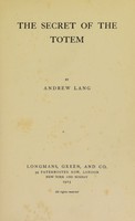 view The secret of the totem / by Andrew Lang.