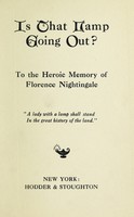 view Is that lamp going out? : to the heroic memory of Florence Nightingale / by the author of Where's master].