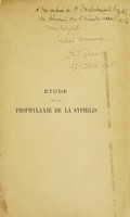 view Étude sur la prophylaxie de la syphilis / par Fernand Raoult.