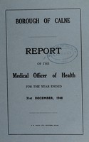 view [Report 1948] / Medical Officer of Health, Calne Borough.