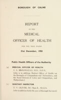 view [Report 1950] / Medical Officer of Health, Calne Borough.