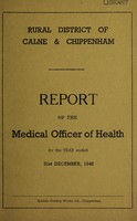 view [Report 1948] / Medical Officer of Health, Calne & Chippenham R.D.C.