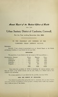 view [Report 1905] / Medical Officer of Health, Camborne U.D.C.