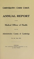 view [Report 1915] / Medical Officer of Health, Cambridgeshire County Council.