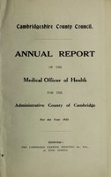 view [Report 1921] / Medical Officer of Health, Cambridgeshire County Council.