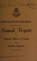 view [Report 1921] / Medical Officer of Health, Canterbury Borough / City & County.