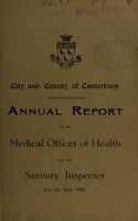 view [Report 1925] / Medical Officer of Health, Canterbury Borough / City & County.