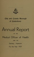 view [Report 1937] / Medical Officer of Health, Canterbury Borough / City & County.