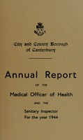 view [Report 1944] / Medical Officer of Health, Canterbury Borough / City & County.