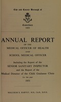 view [Report 1951] / Medical Officer of Health, Canterbury Borough / City & County.