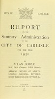 view [Report 1930] / Medical Officer of Health, Carlisle City.