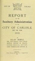 view [Report 1935] / Medical Officer of Health, Carlisle City.