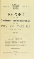 view [Report 1940] / Medical Officer of Health, Carlisle City.