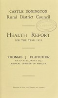 view [Report 1925] / Medical Officer of Health, Castle Donington R.D.C.