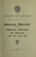 view [Report 1919] / Medical Officer of Health, Chatham Borough.